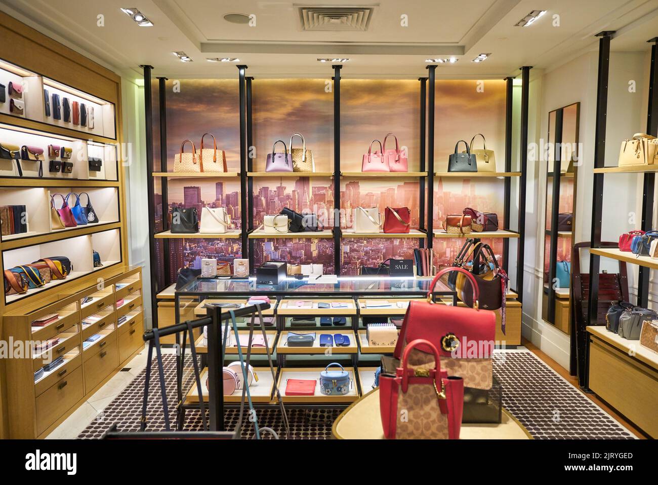 KUALA LUMPUR, MALAYSIA CIRCA JANUARY, 2020 bags on display at Coach