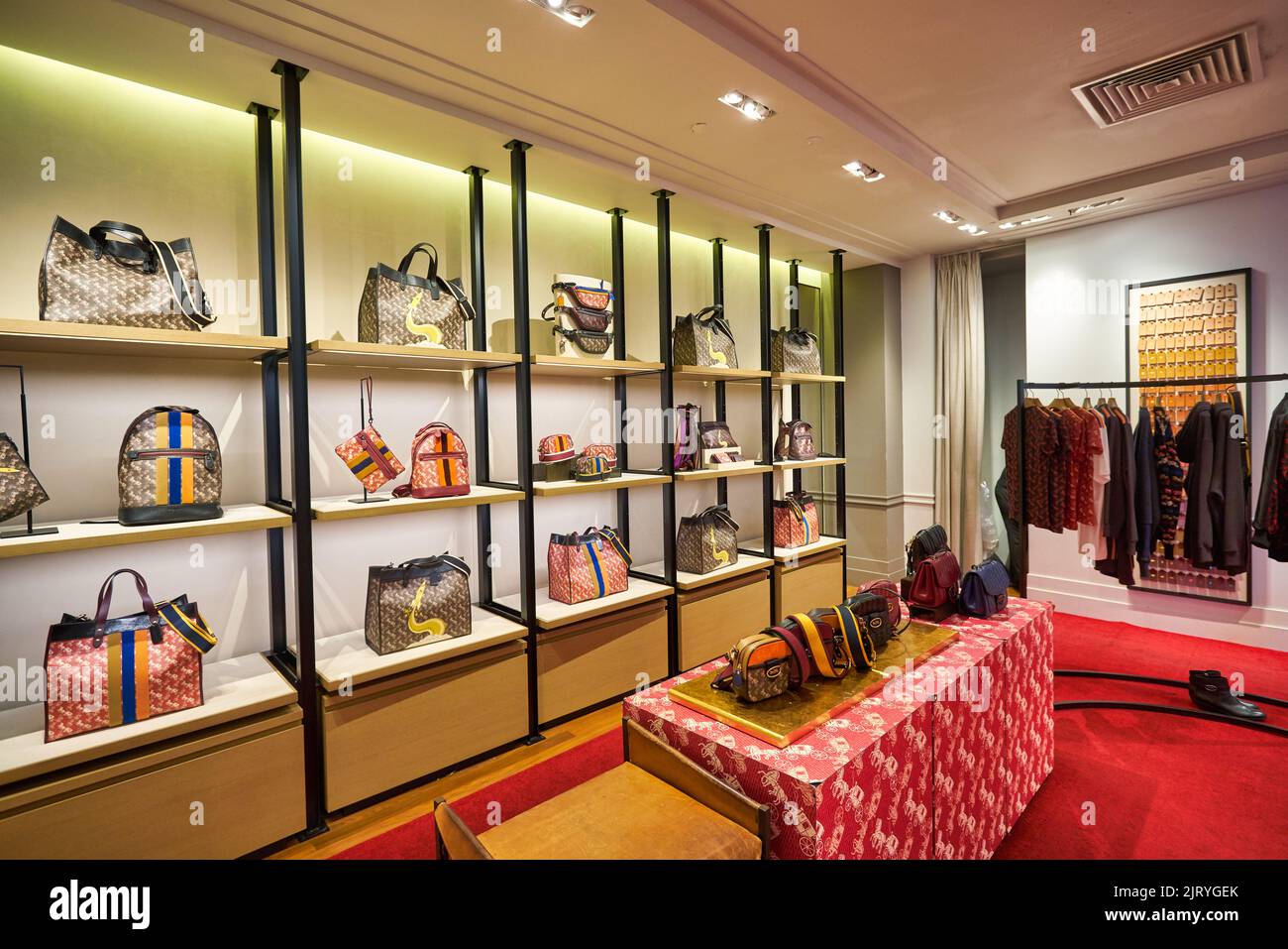 KUALA LUMPUR, MALAYSIA CIRCA JANUARY, 2020 bags on display at Coach store in Suria KLCC