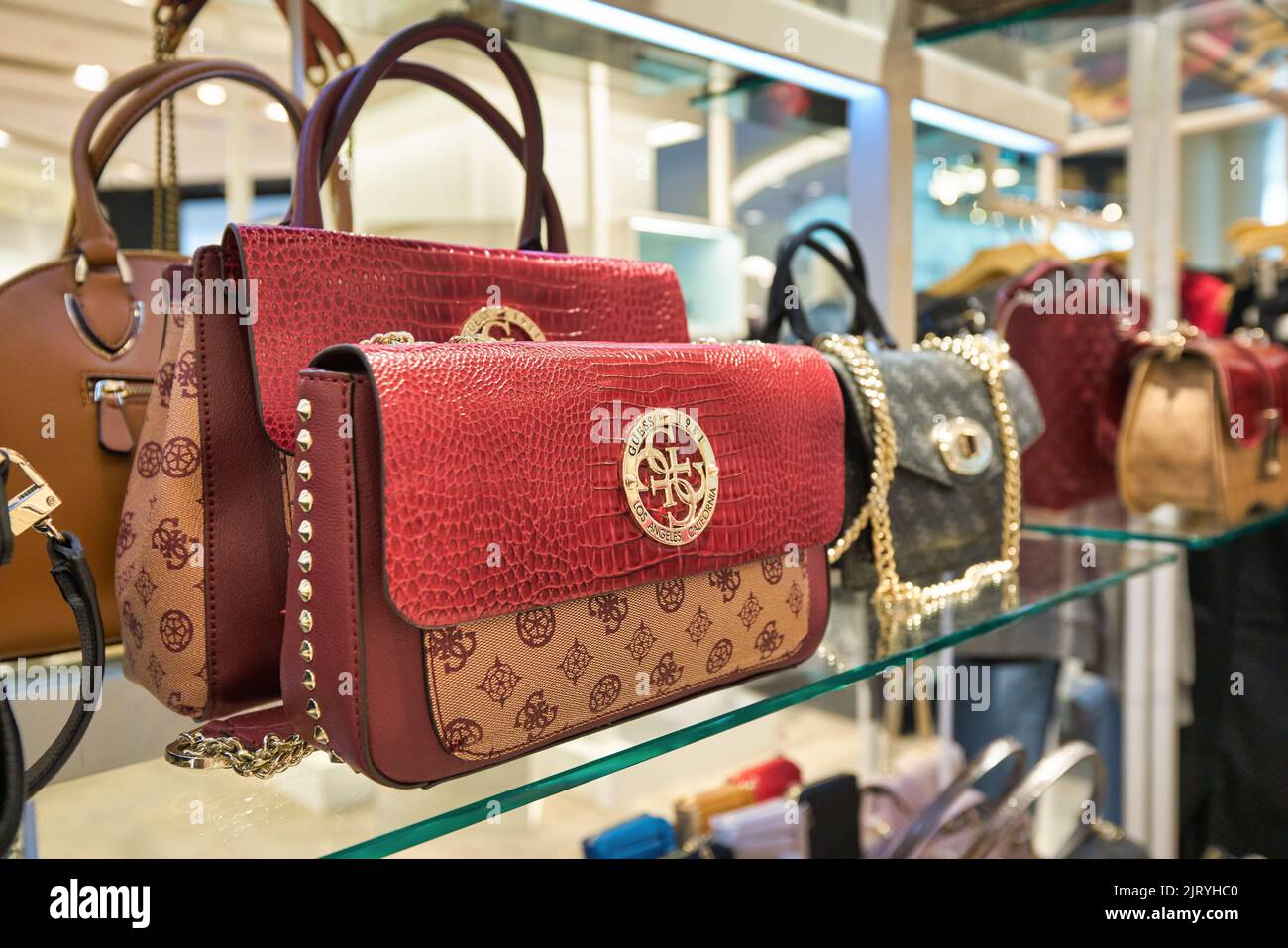 Guess Leather Handbag in a Luxury Fashion Store Showroom Editorial Stock  Photo - Image of elegant, guess: 162214963