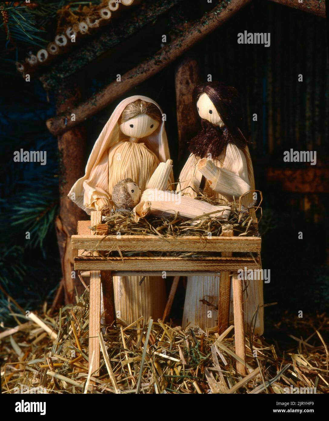 Cradle figures, wooden figures, birth Jesus Christ, Christmas time