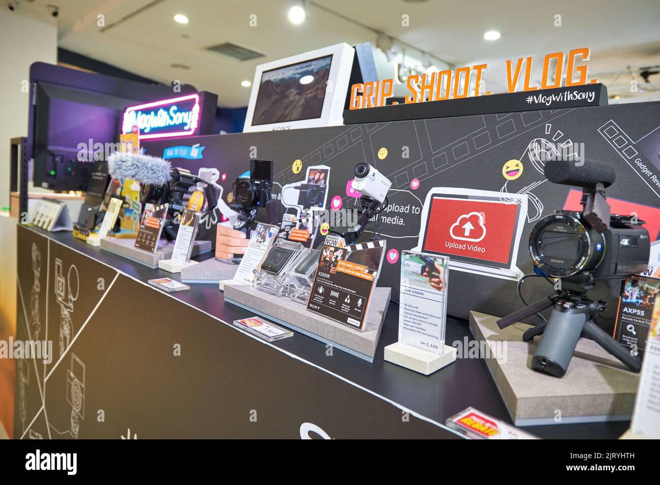 KUALA LUMPUR, MALAYSIA CIRCA JANUARY, 2020 cameras on display at