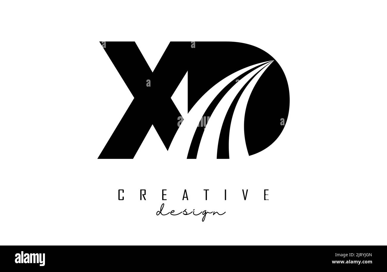 Creative Black Letter XD X D Logo With Leading Lines And Road Concept ...