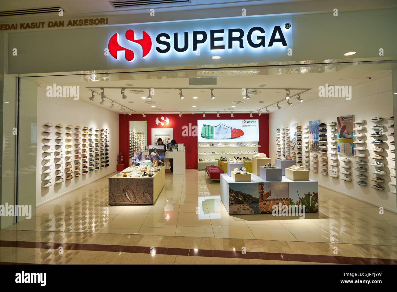 KUALA LUMPUR, MALAYSIA - CIRCA JANUARY, 2020: Superga storefront in Suria KLCC shopping mall in Kuala Lumpur. Stock Photo
