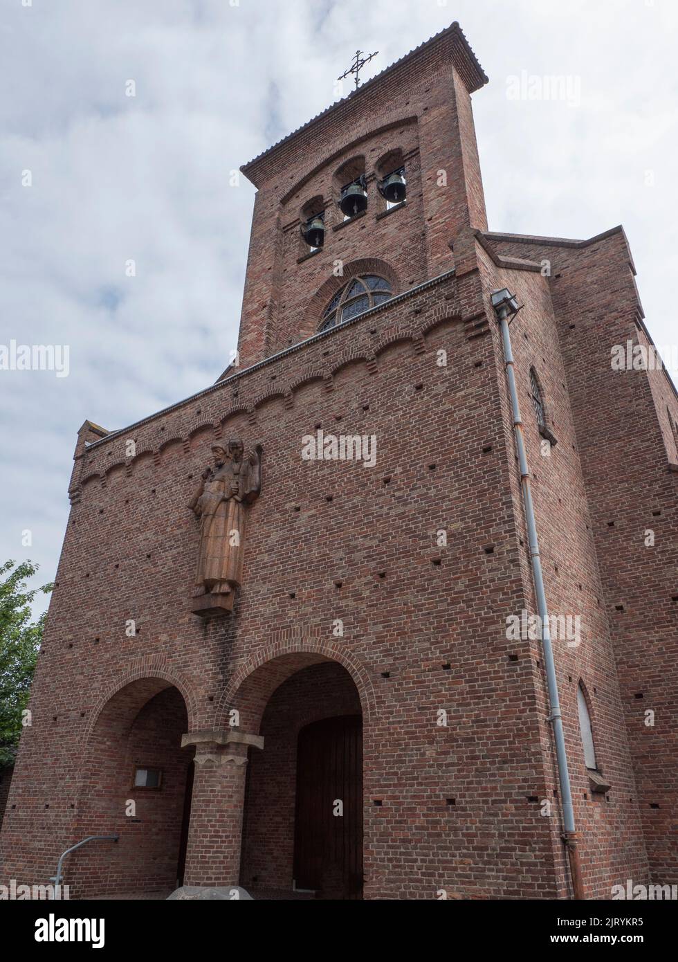 Front of the Saint Peter and Paul Church with three bells in Middelburg, the Netherlands Stock Photo