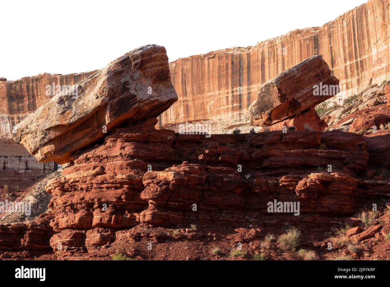 Boulders and cliff, Canyonlands National Park, Utah. Stock Photo