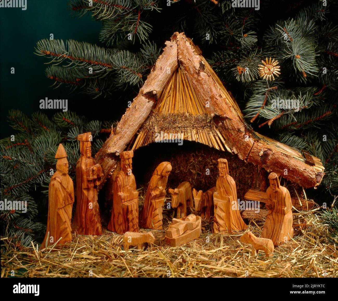 Christmas cradle game, Christmas cradle, wood carved, birth Jesus