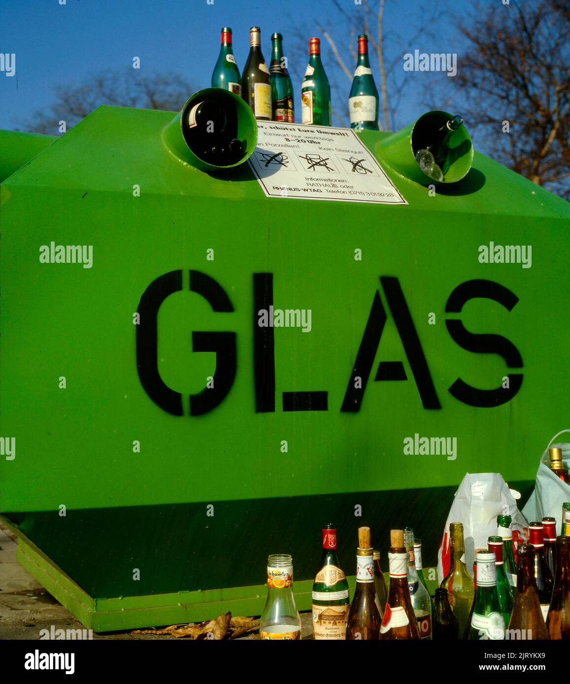 Glass waste containers Glass disposal Waste glass Stock Photo Alamy