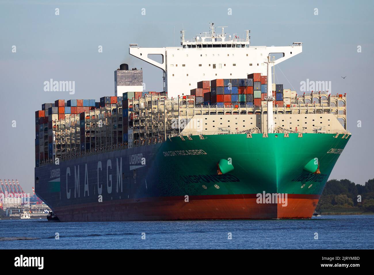 Container ship CMA CGM TROCADERO powered by liquefied natural gas LNG ...