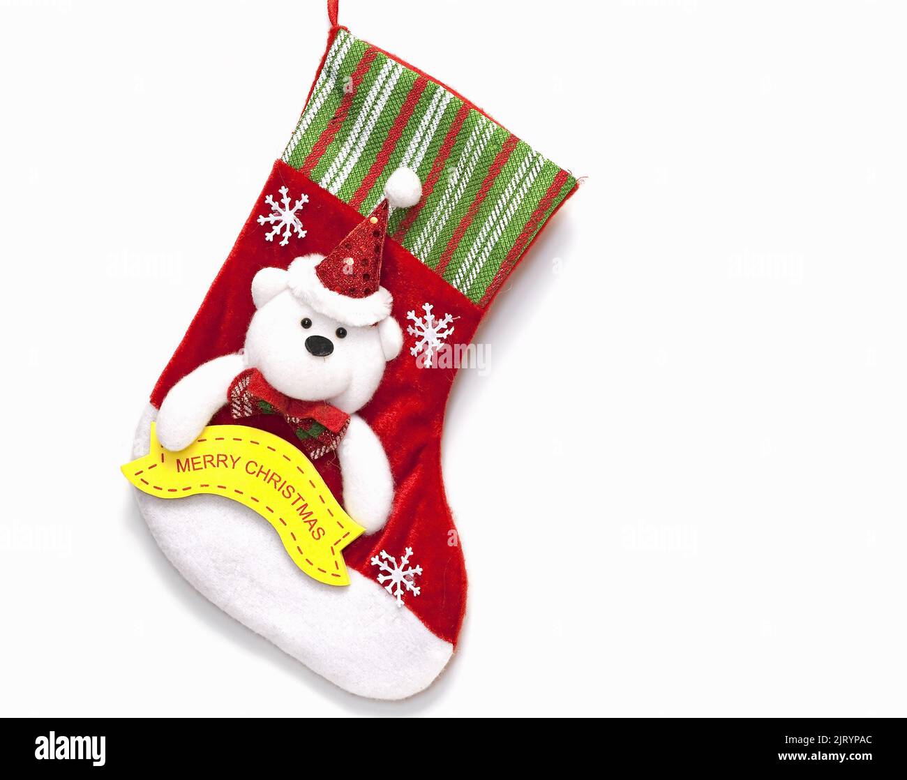 Christmas Stocking Sock isolated Stock Photo Alamy