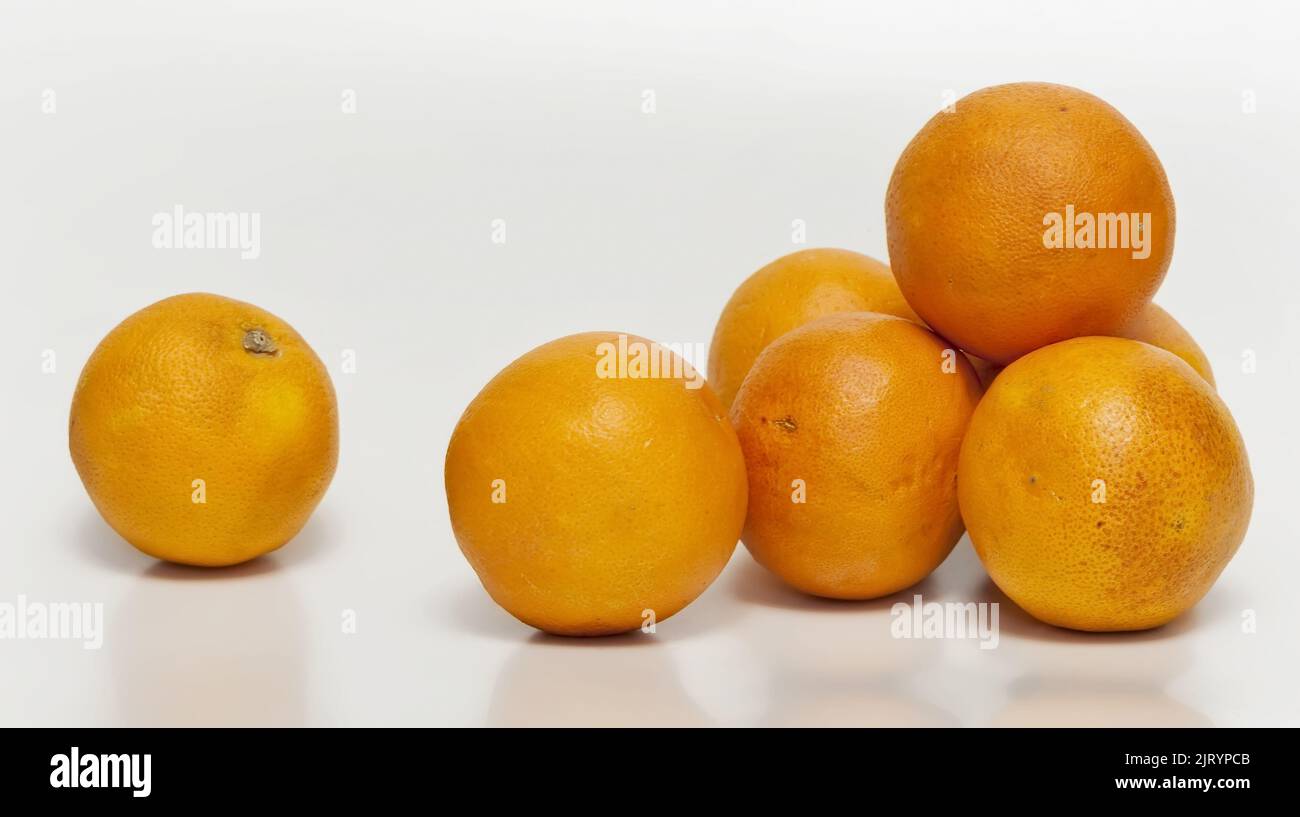 Bunch of oranges on isolated white background Stock Photo Alamy