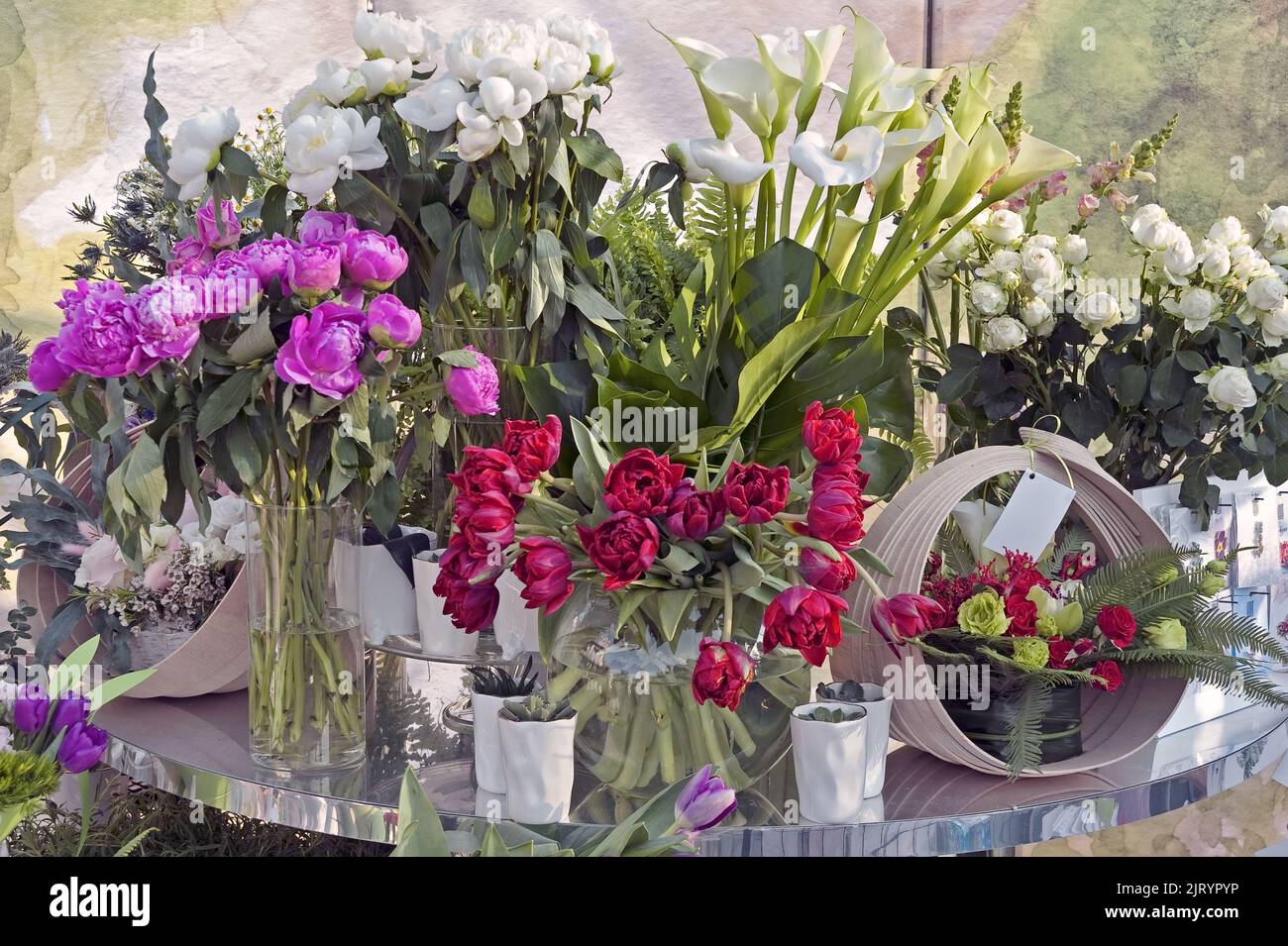 Different flowers composition Stock Photo - Alamy