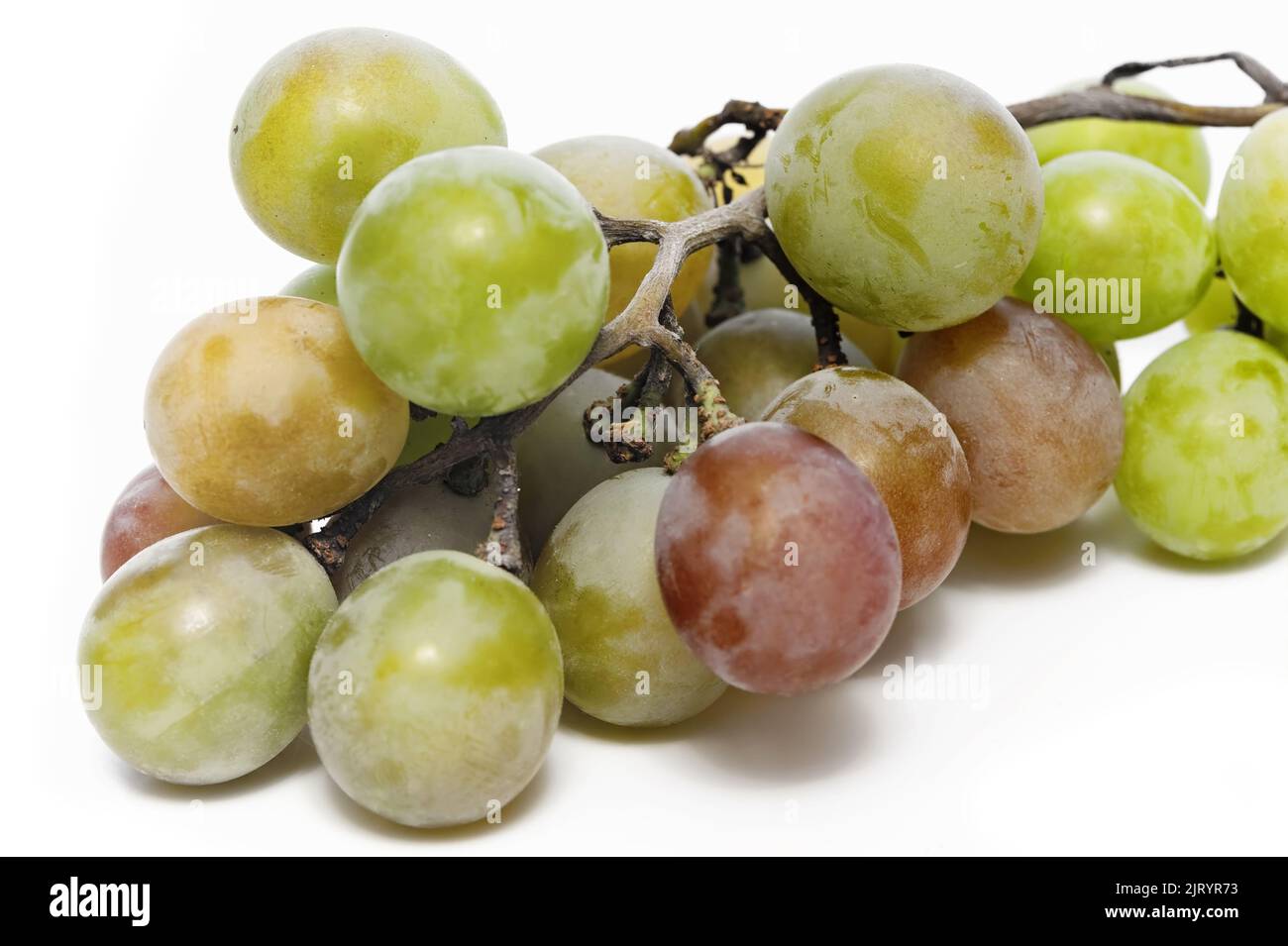 Victoria Raisin White table grapes isolated on white background Stock Photo - Alamy
