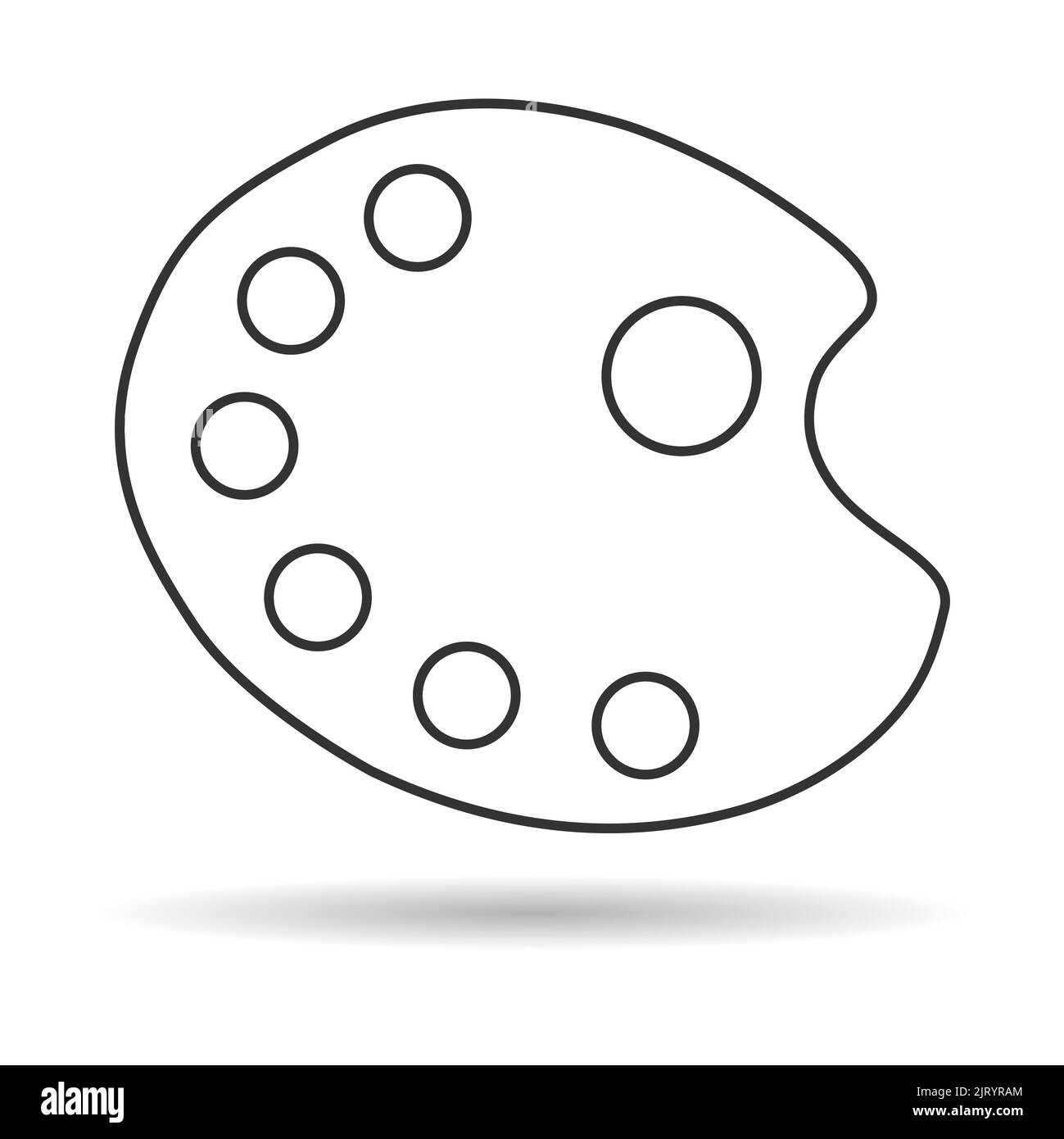 Flat art tool palette with paints color shadow, artist web design ...