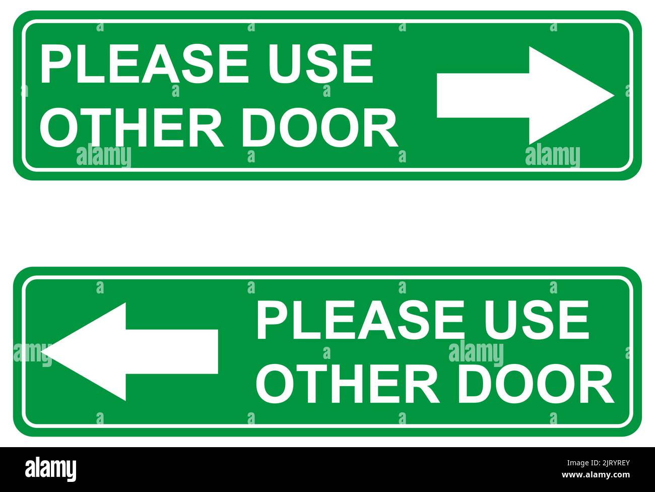 Set of Please use other door graphic icon, information label, notice ...