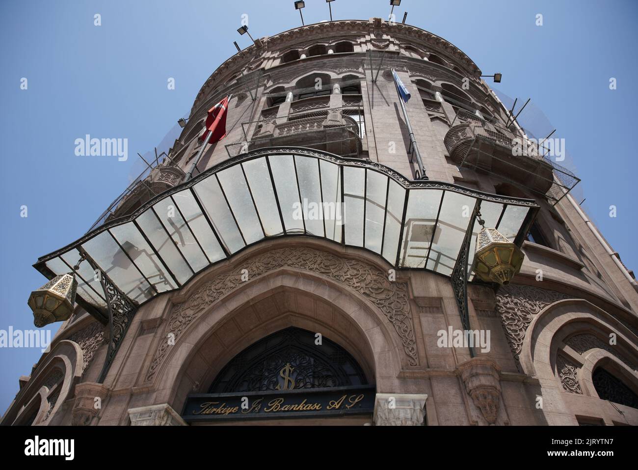 ANKARA, TURKIYE - JUNE 04, 2022: Turkiye Is Bankasi Economic Independence Museum where was built in 1929 as the headquarters of Turkiye Is Bankasi con Stock Photo