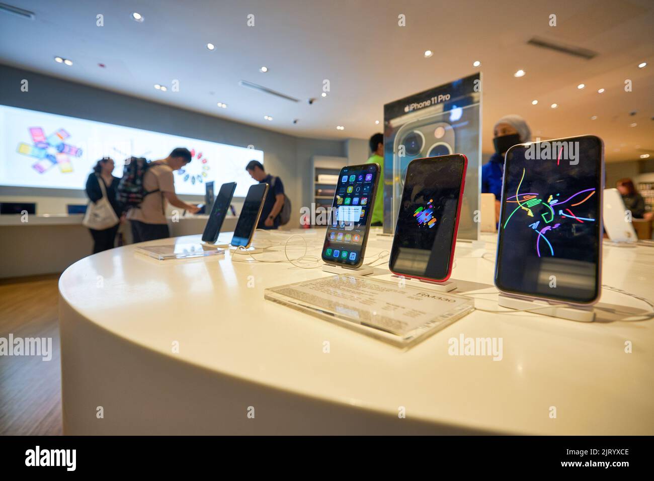 KUALA LUMPUR, MALAYSIA CIRCA JANUARY, 2020 iPhone 11 smartphones on