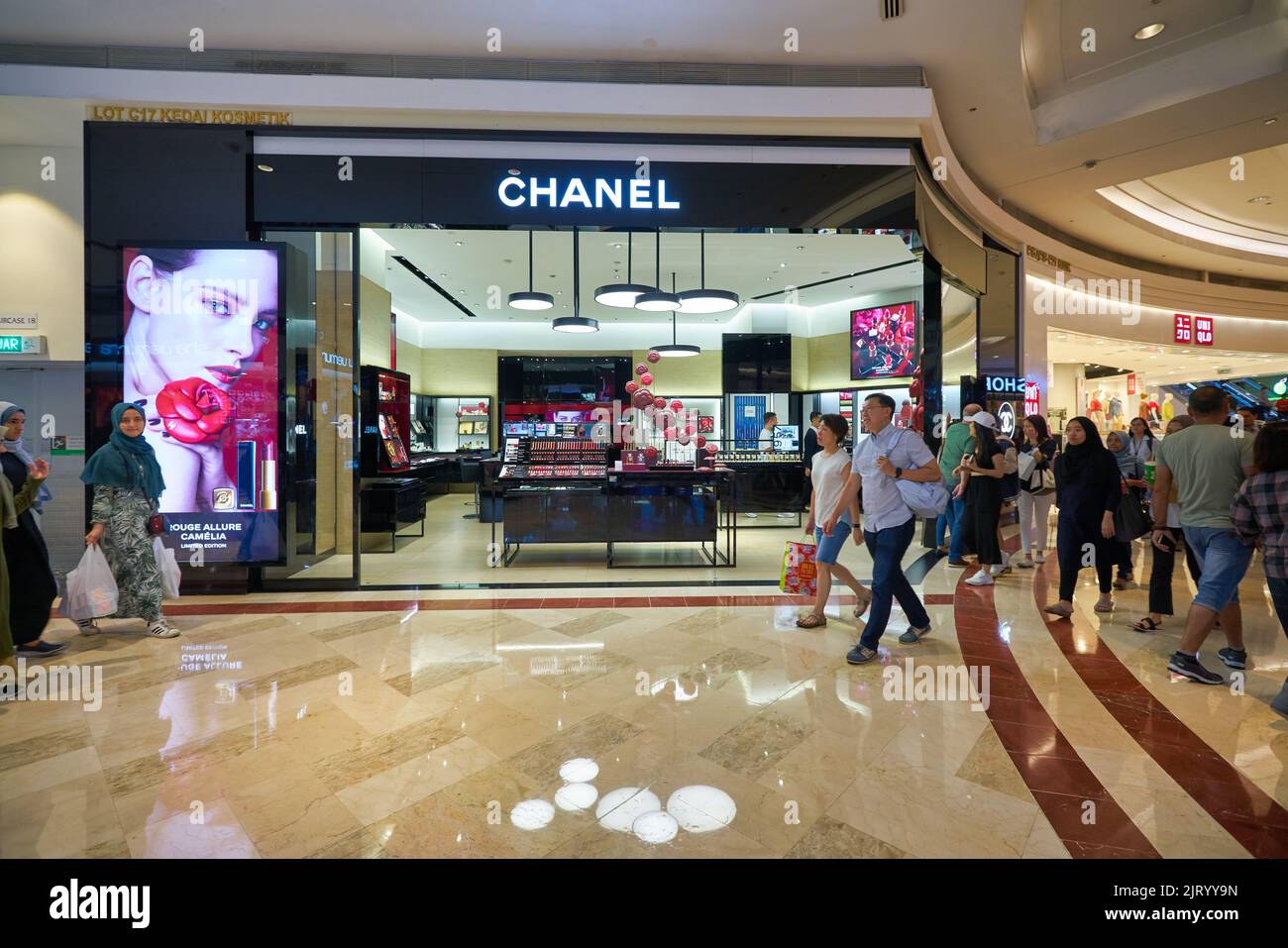 KUALA LUMPUR, MALAYSIA - CIRCA JANUARY, 2020: interior shot of Louis Vuitton  store in Suria KLCC shopping mall in Kuala Lumpur. Stock Photo