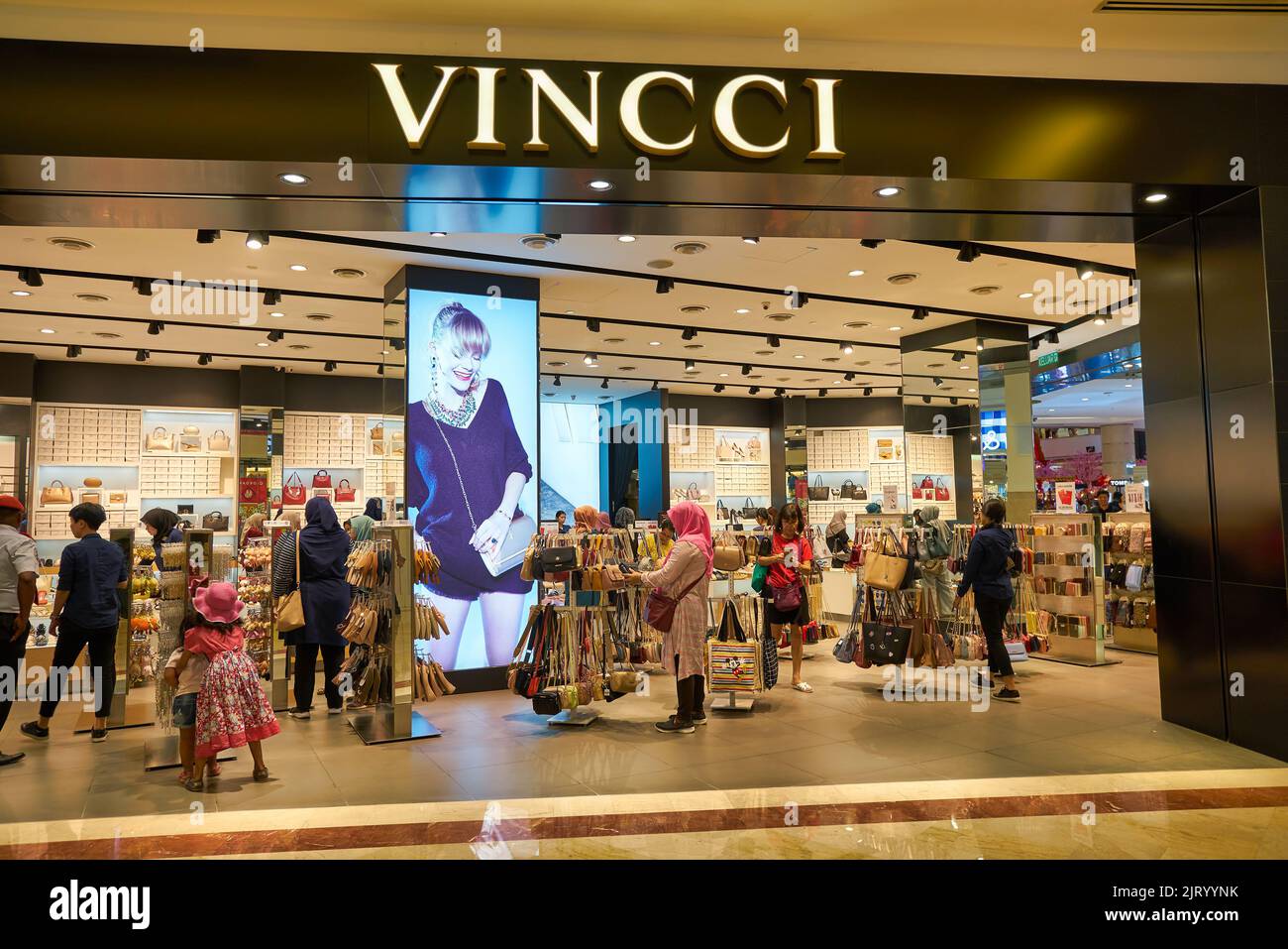 KUALA LUMPUR, MALAYSIA - CIRCA JANUARY, 2020: entrance to Vincci store in Suria KLCC shopping mall in Kuala Lumpur. Stock Photo