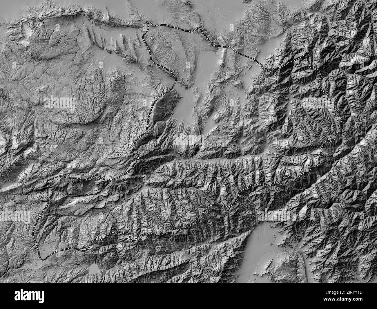 Baghlan, province of Afghanistan. Bilevel elevation map with lakes and ...