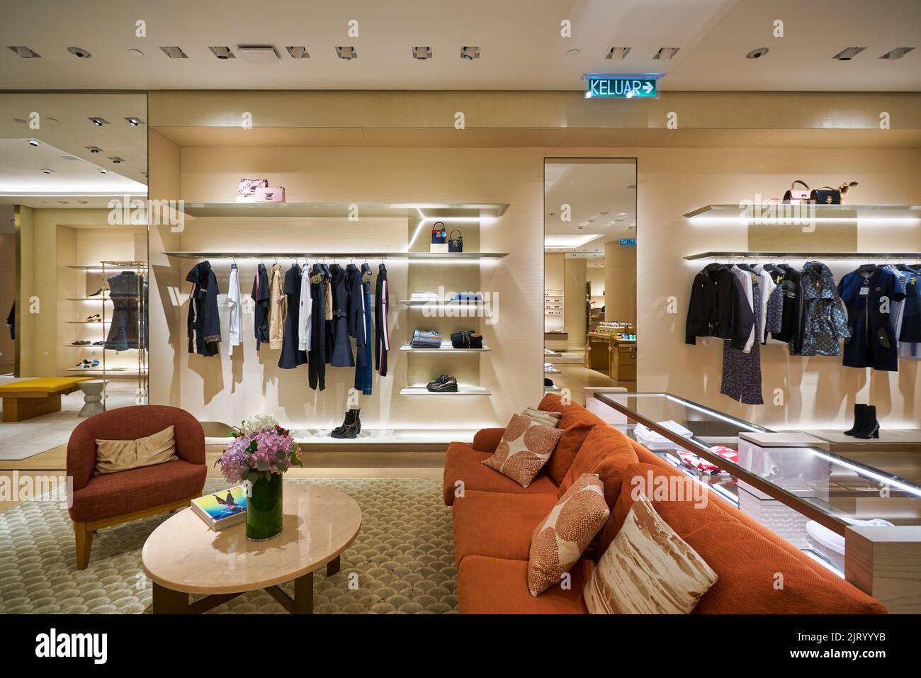 Malaysia, Kuala Lumpur, Louis Vuitton shop at the bottom of the