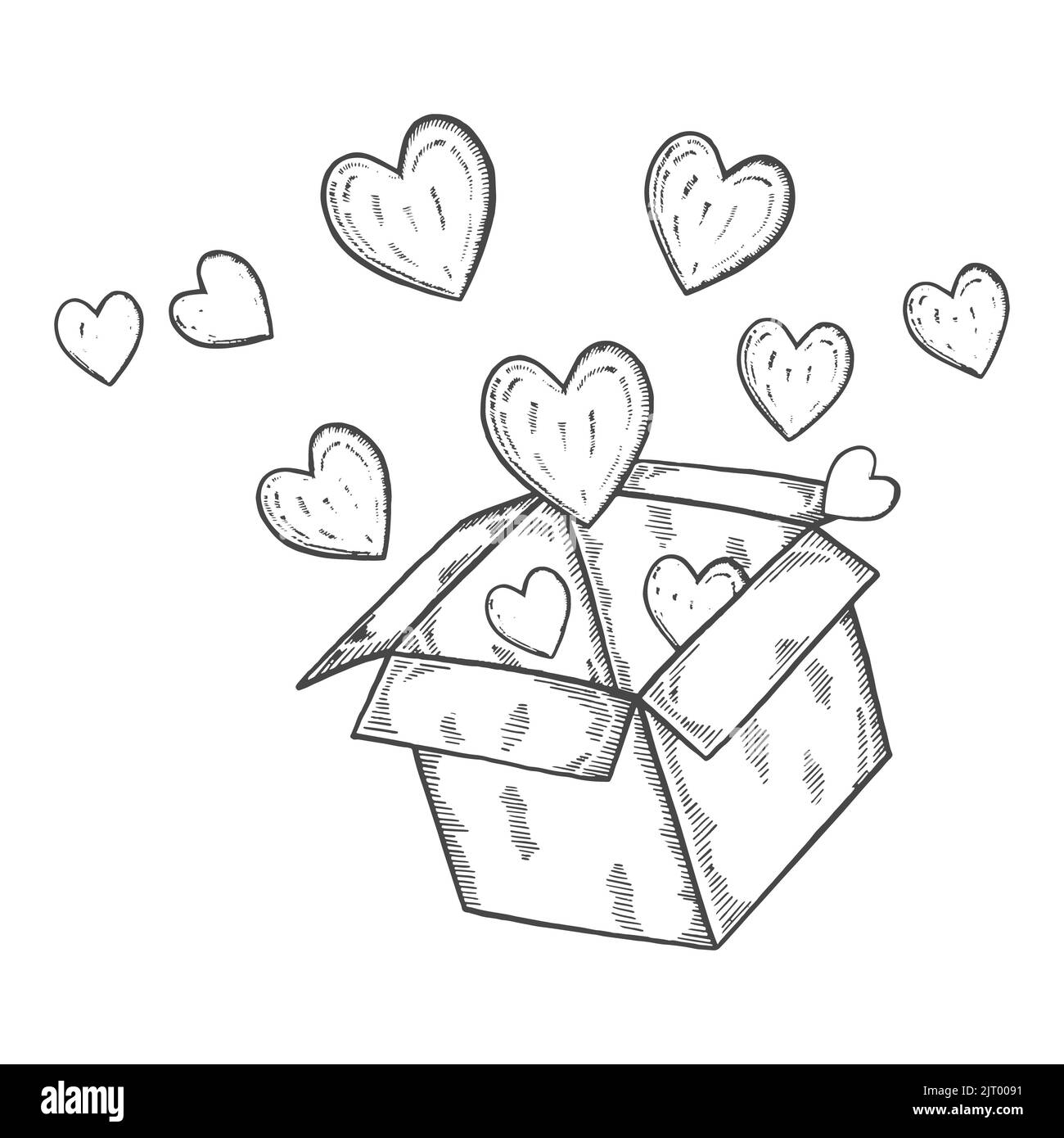 open box with heart charity humanitarian international day isolated