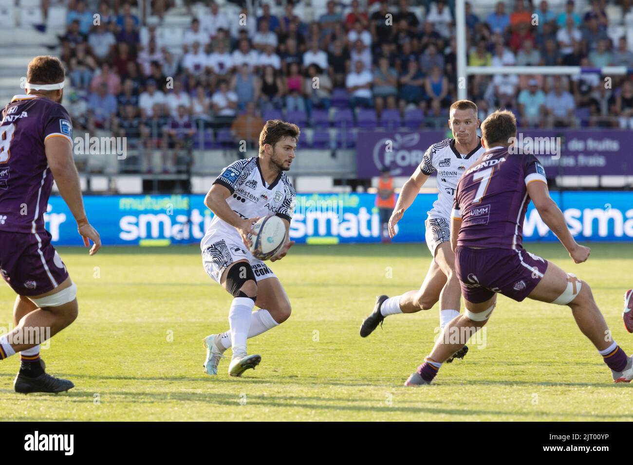 Angouleme, France. 26th Aug, 2022. Alexandre Gouaux of Vannes during the  French championship Pro D2 rugby union match between Soyaux-Angouleme XV  and RC Vannes on August 26, 2022 at the Chanzy stadium