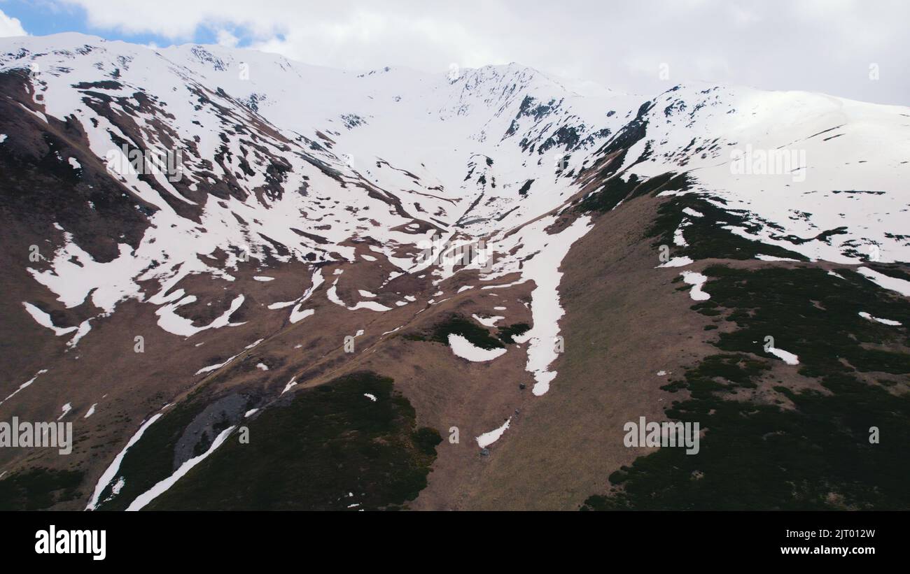 snowcapped Caucasus mountains in Kazbegi, Georgia. High quality photo Stock Photo