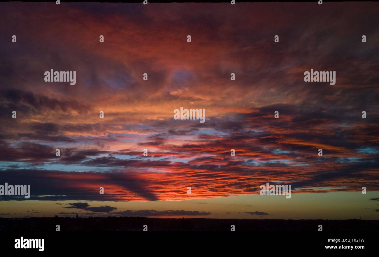Red yellow and Pink Sunset on Cloud, october Stock Photo Alamy