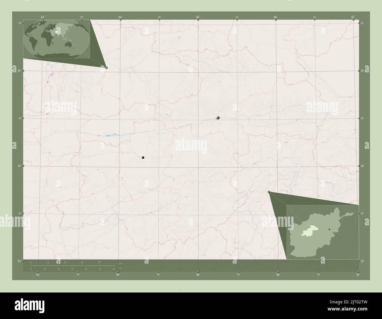 Ghor, province of Afghanistan. Open Street Map. Locations of major ...