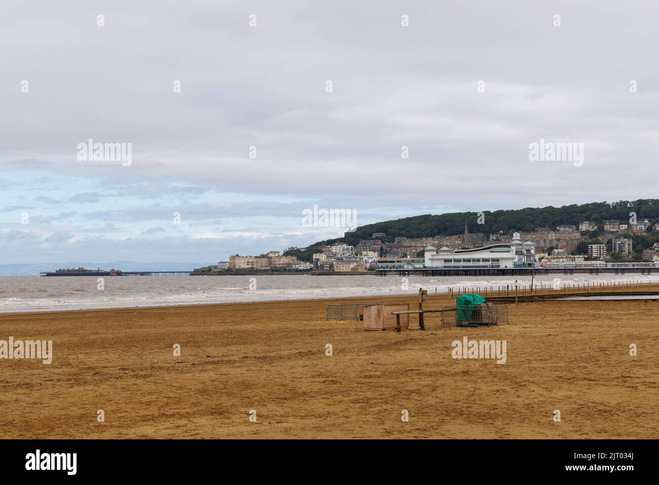 The two Weston Super Mare's Piers Stock Photo