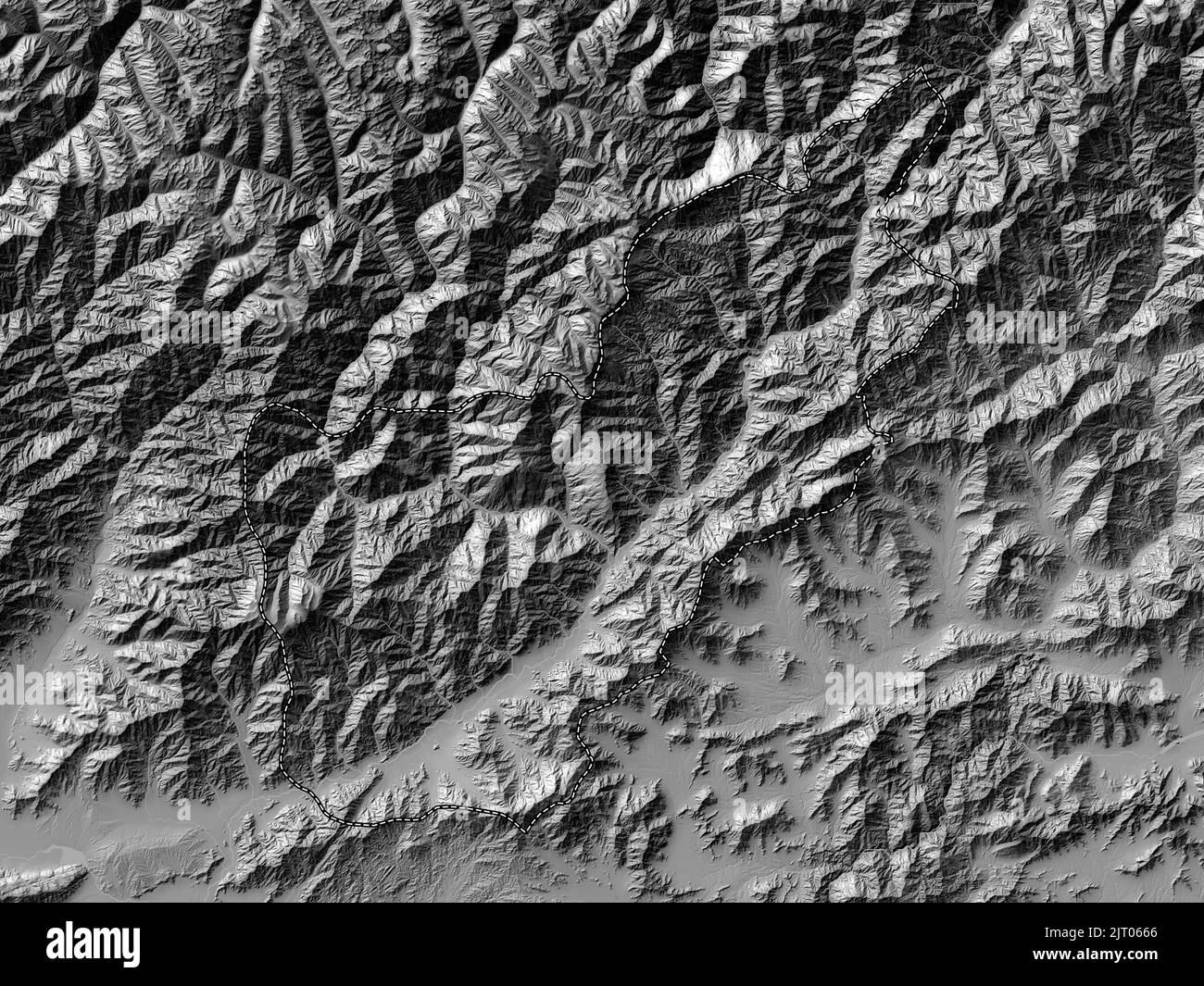 Kunar, province of Afghanistan. Bilevel elevation map with lakes and ...