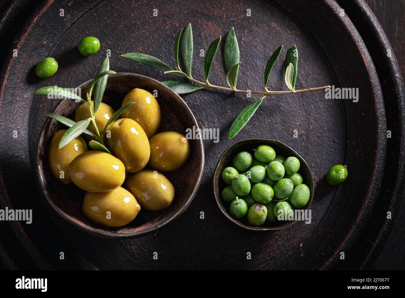 Various types of olives as a source of healthy fat. Products made of