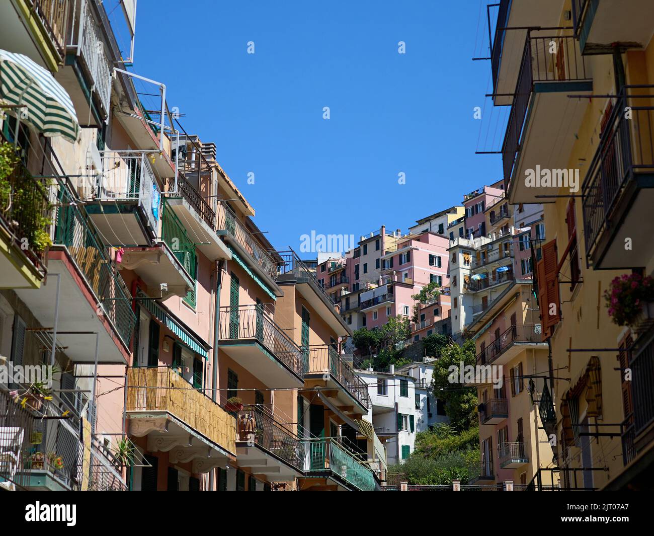 Manarola located in Cinque terra in Italy Stock Photo