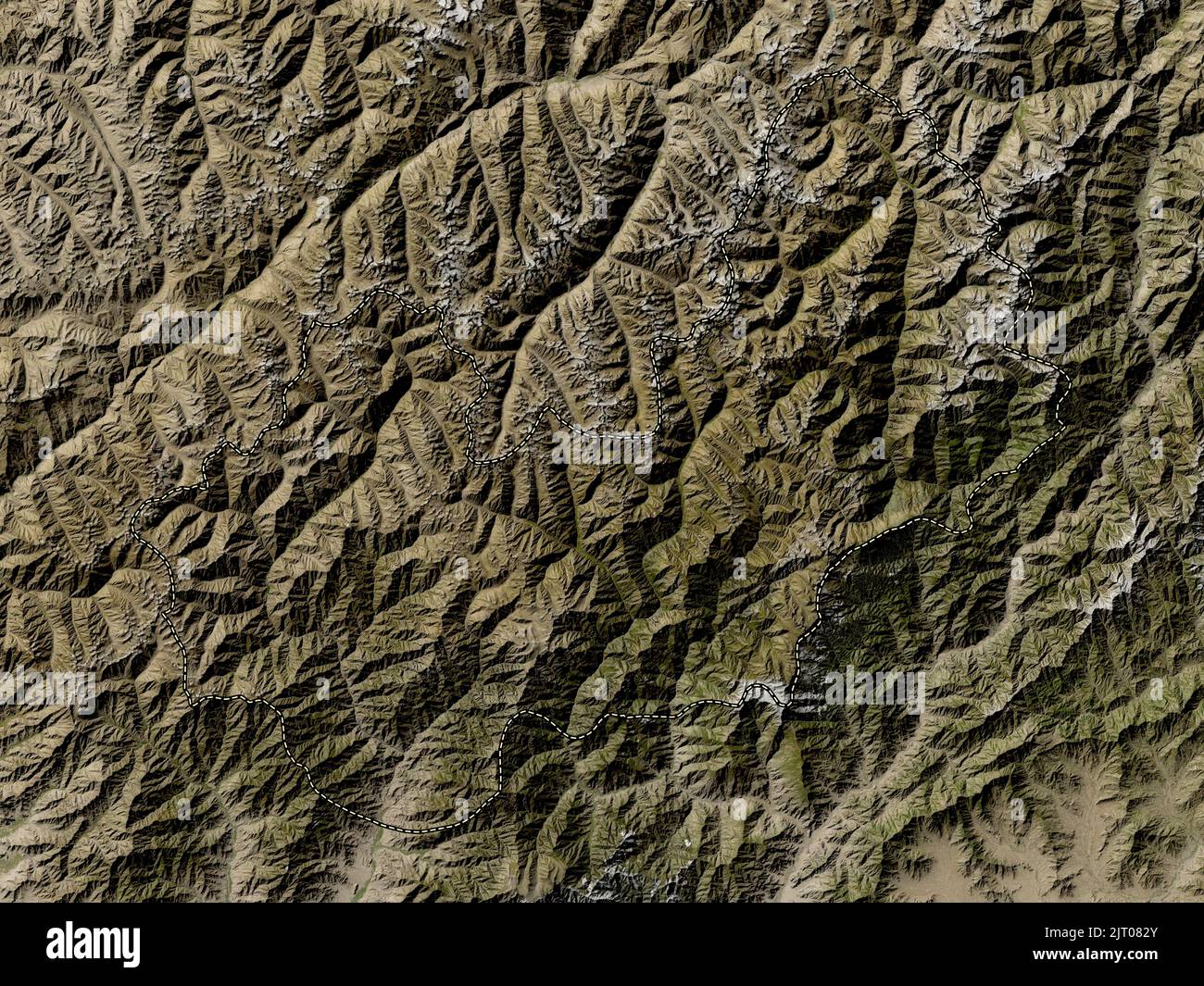 Nuristan, province of Afghanistan. Low resolution satellite map Stock ...