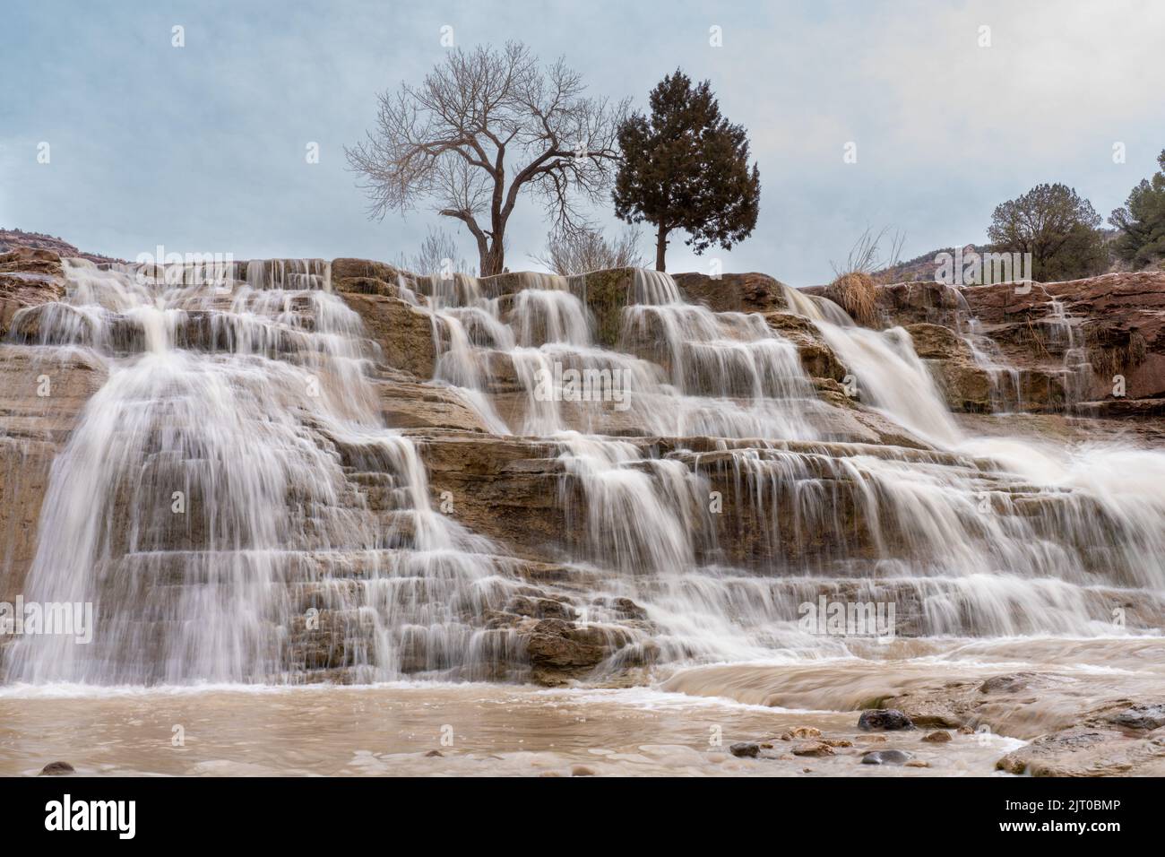Toquerville Falls is a small waterfall on La Verkin Creek in the desert