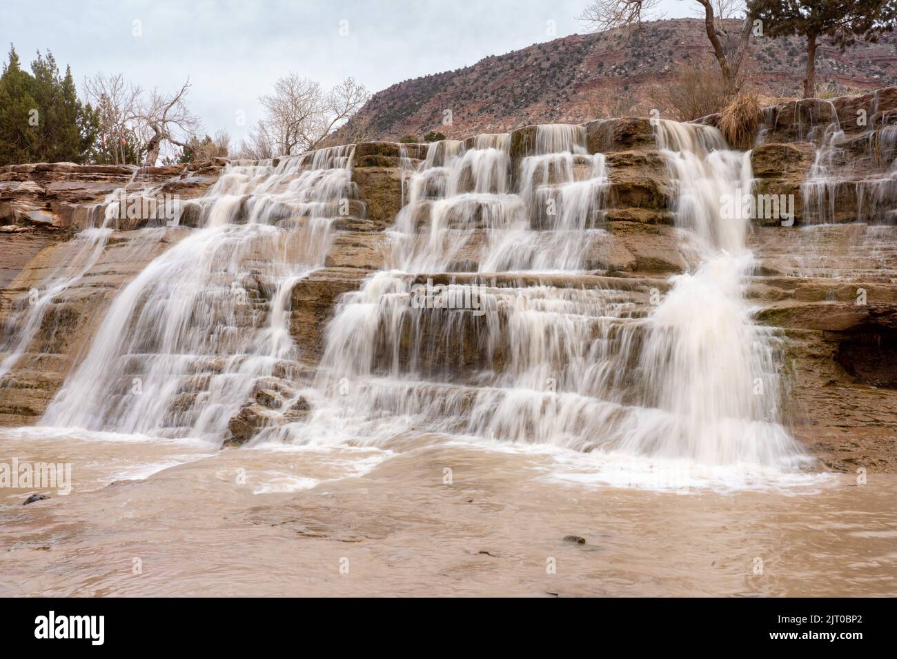 Toquerville Falls is a small waterfall on La Verkin Creek in the desert
