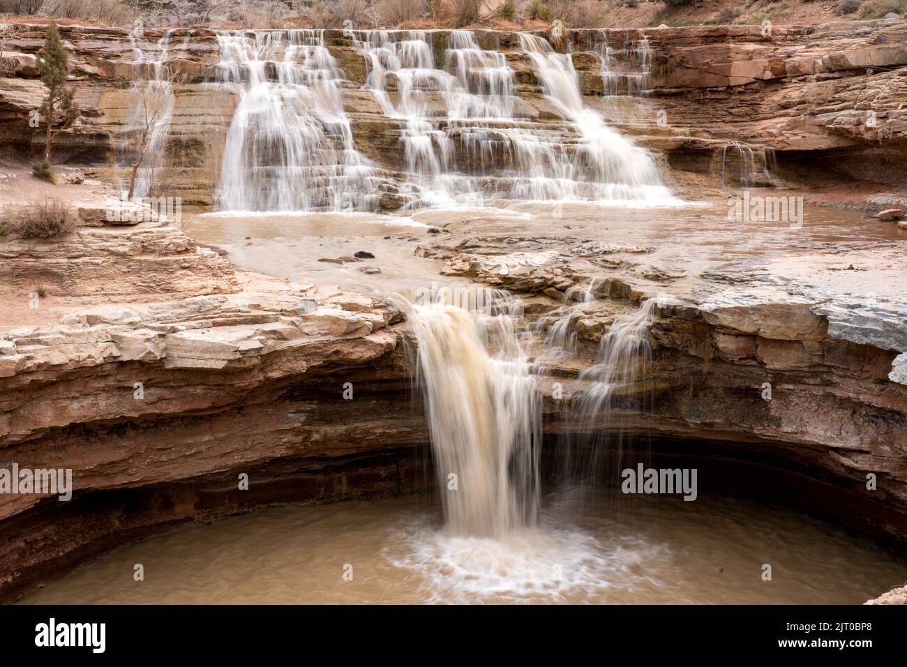 Toquerville Falls is a small waterfall on La Verkin Creek in the desert