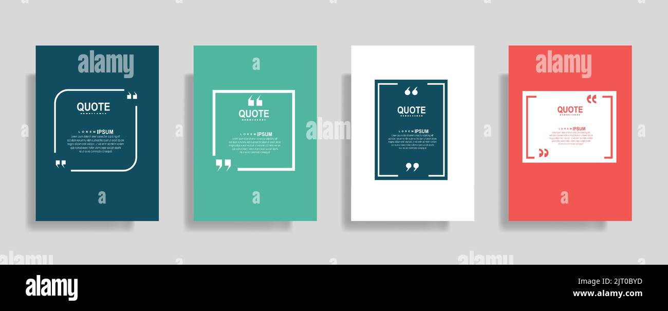 A colorful designs of Quotes frame blank templates set, commas, note