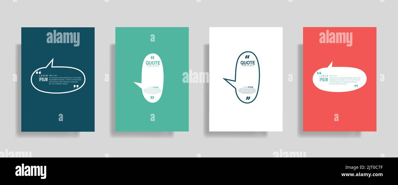 A colorful set of speech bubbles frame blank templates, commas, notes ...