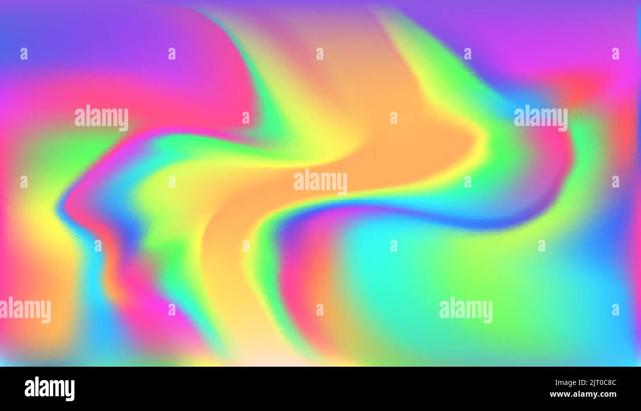 Holographic abstract background cover design template. Color foil wave ...