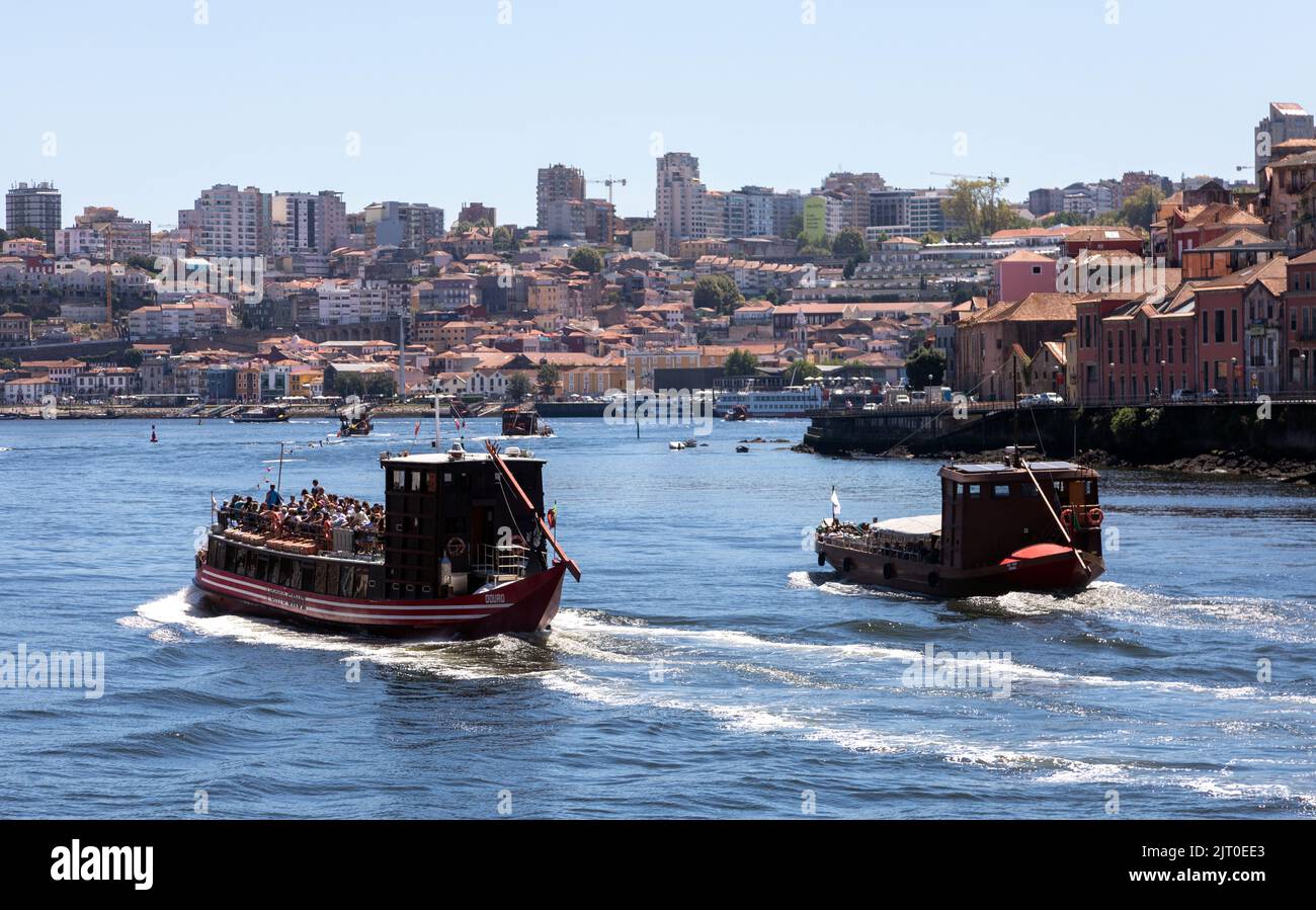Traditional Boats on the Douro River in Porto Harbour Stock Photo Alamy