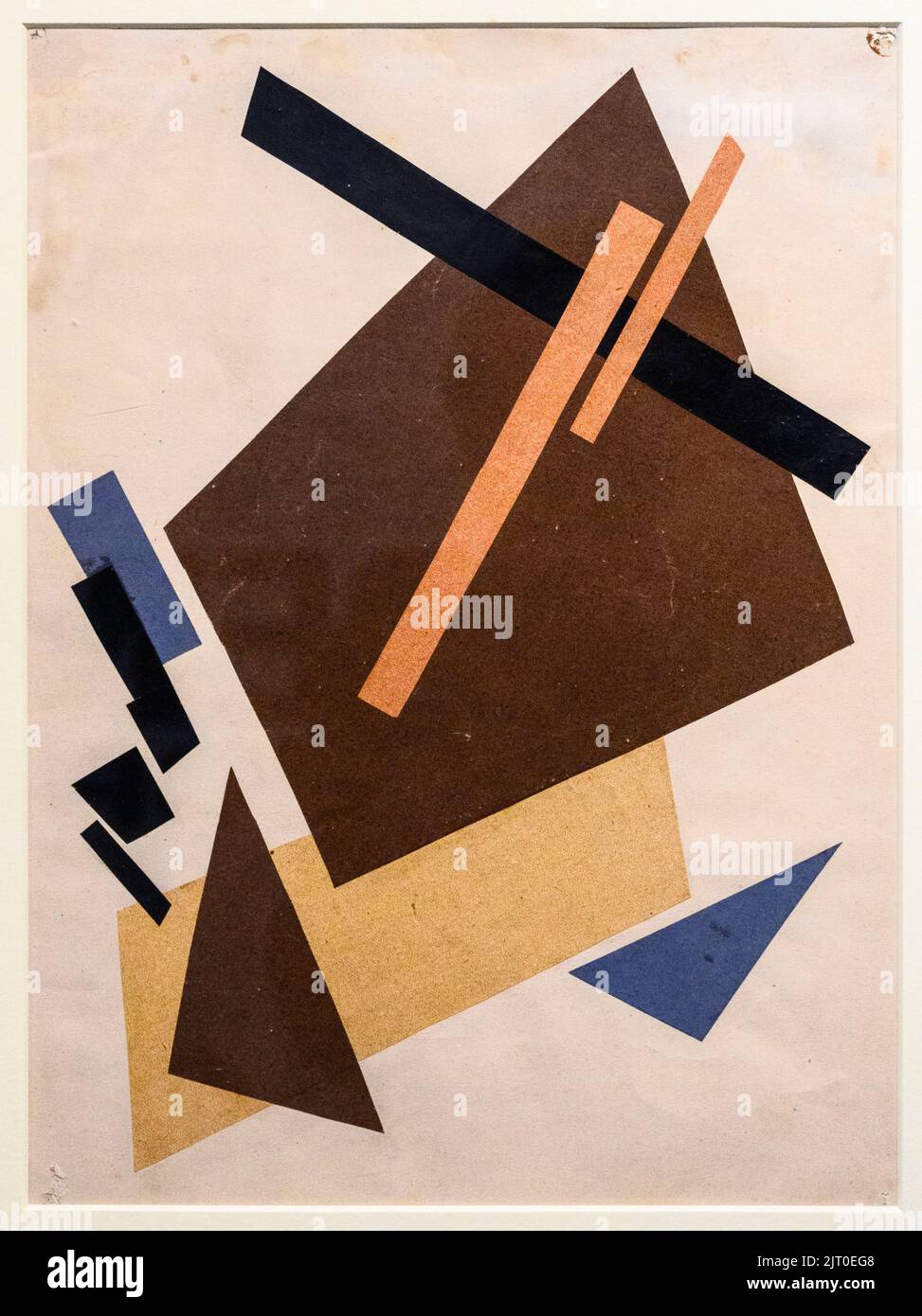 Lyubov Popova: cut paper Composition by the Russian avant guarde artist and designer by Liubov Sergeyevna Popova (1889-1924) Stock Photo