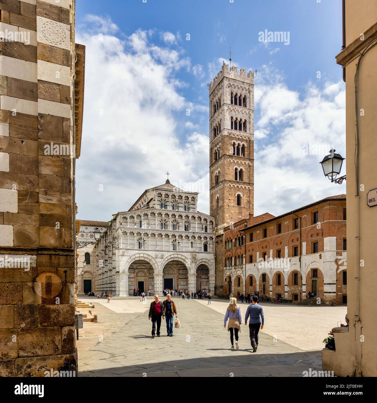 Duomo San Martino.  St. Martin's cathedral.  Lucca, Lucca Province, Tuscany, Italy.  The city's cathedral dates from the 9th century but rebuilding fr Stock Photo
