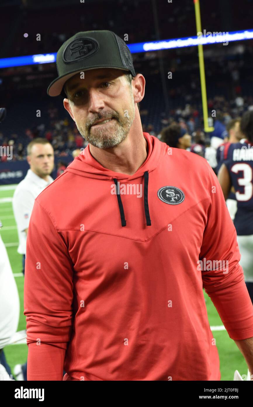 San Francisco 49ers Head Coach Kyle Shanahan after the NFL game between the San Francisco 49ers and the Houston Texans on August 25, 2022 at NRG Stadi Stock Photo