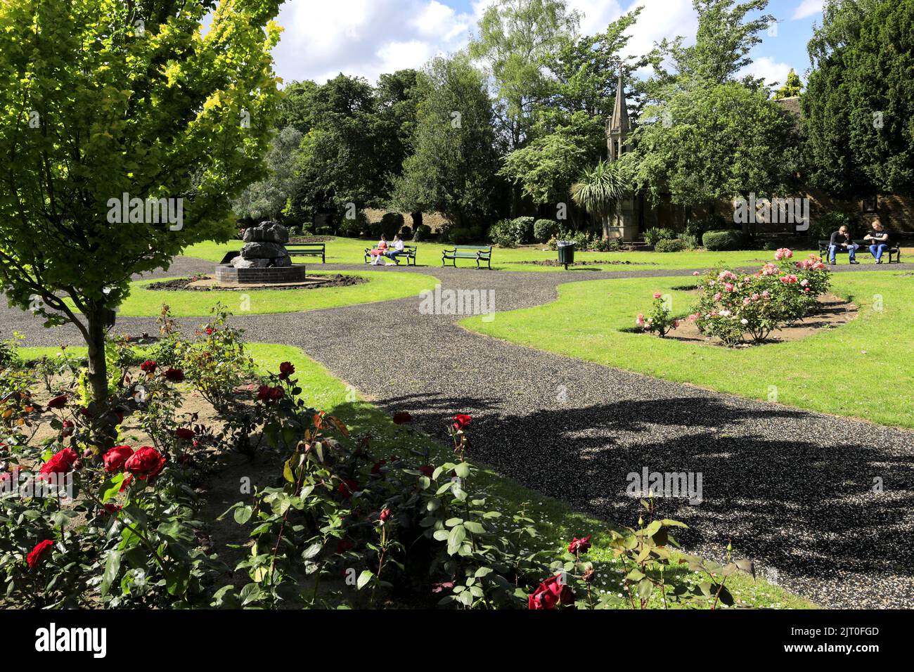 Spring view over, Bishops Gardens, Peterborough City, Cambridgeshire ...