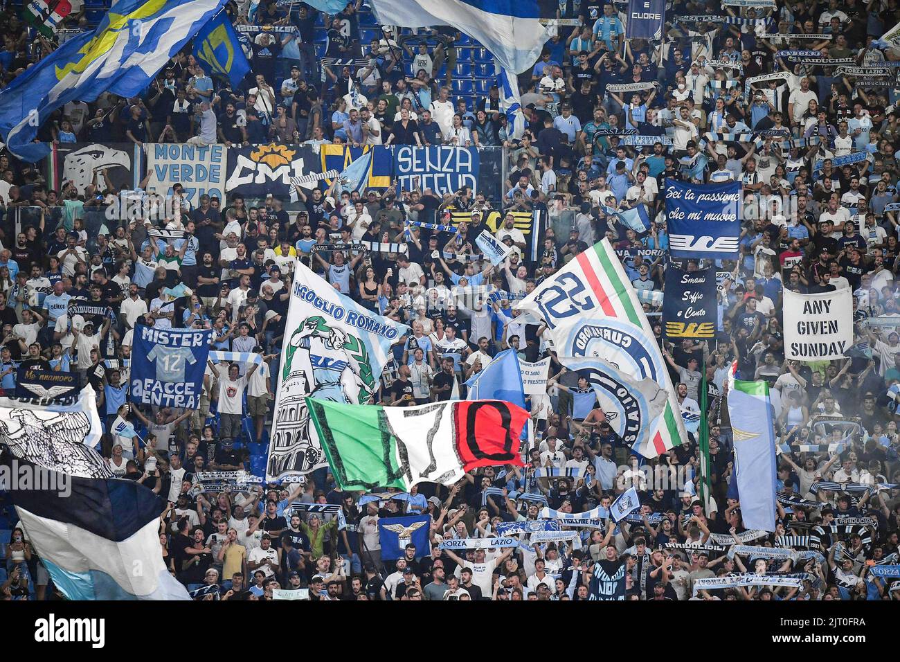 Rome, Italy. 26th Aug, 2022. Curva nord (lazio) during SS Lazio vs Inter - FC Internazionale, italian soccer Serie A match in Rome, Italy, August 26 2022 Credit: Independent Photo Agency/Alamy Live News Stock Photo