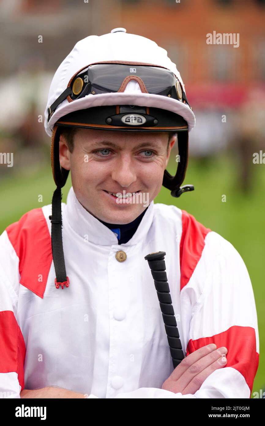Adam Farragher, jockey at Newmarket Racecourse, Newmarket. Picture date