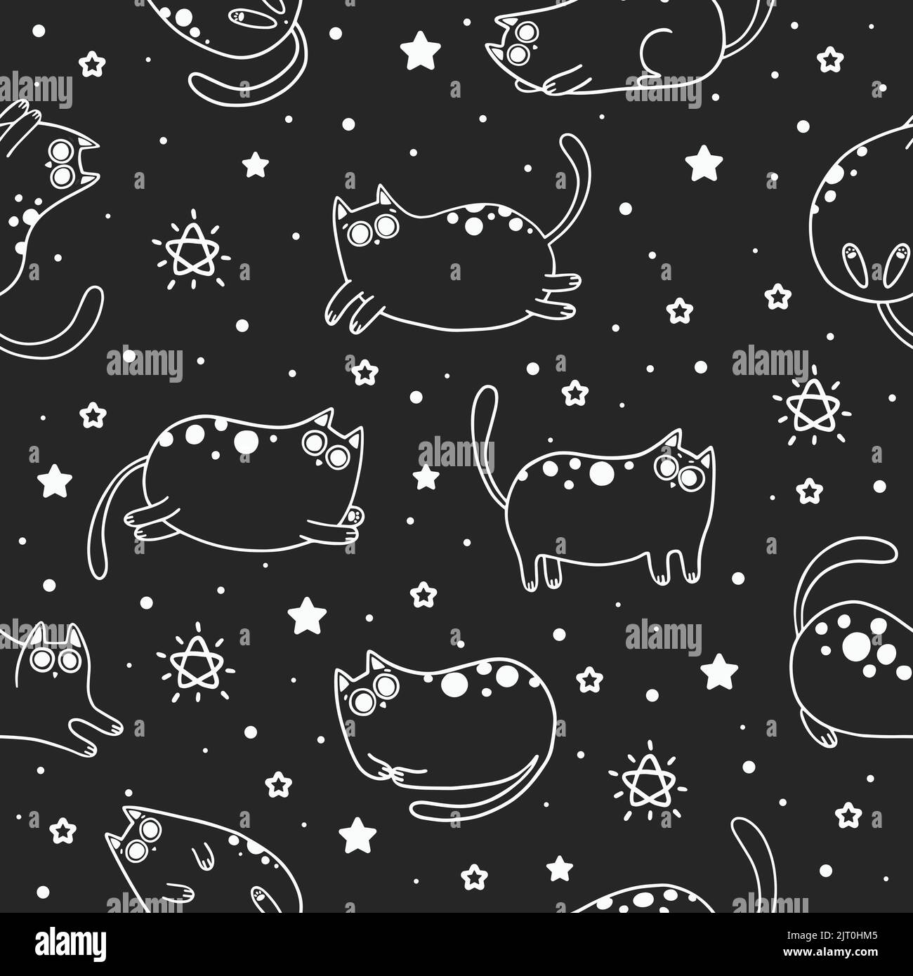Seamless pattern with cute kittens. Creative childish texture. Great for fabric, textile vector illustration Stock Vector