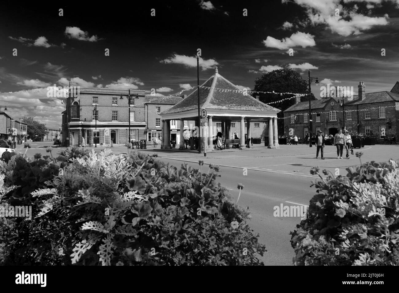 The market square and the Buttercross, Whittlesey town, Cambridgeshire