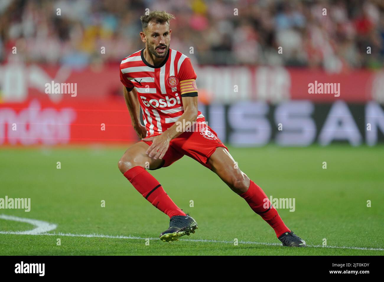 Cristhian Stuani of Girona FC during the La Liga match between Girona FC and RC Celta played at Montilivi Stadium on August 26, 2022 in Girona, Spain. (Photo by Sergio Ruiz / PRESSIN) Stock Photo